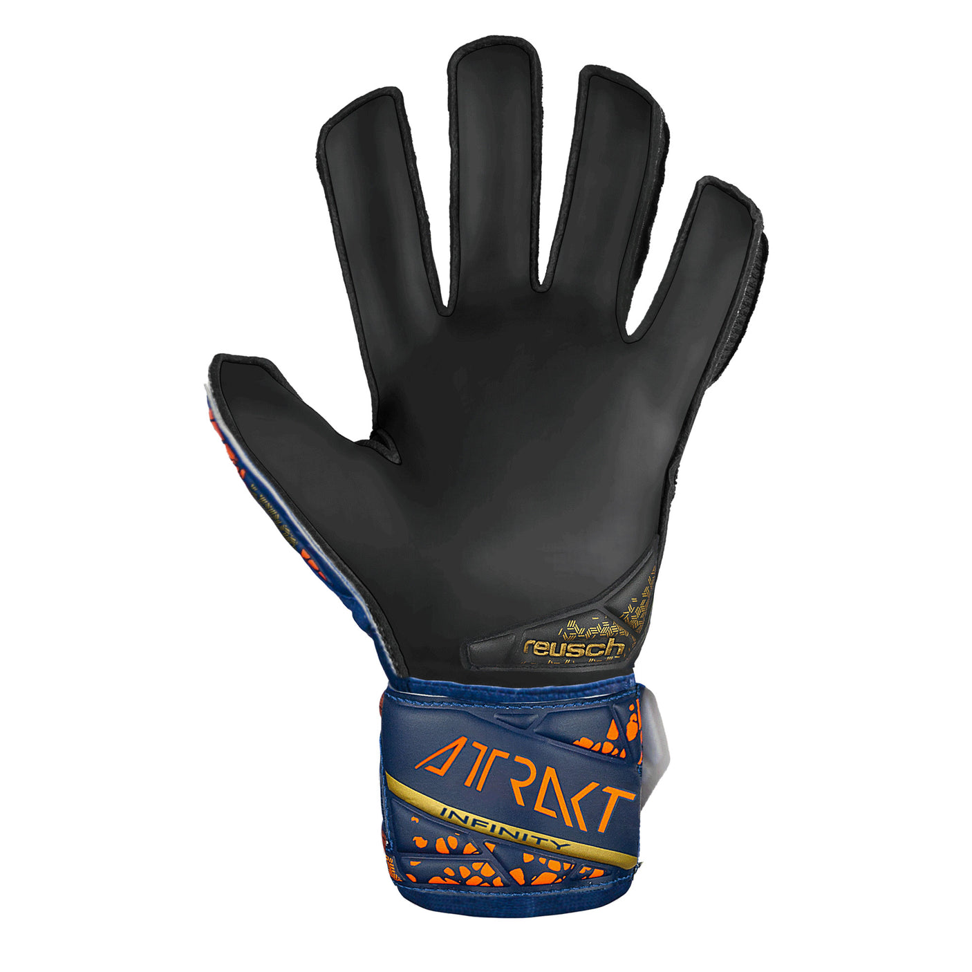 Reusch Kids Attrakt Infinity Fingersave Goalkeeper Gloves Gold/Black Back