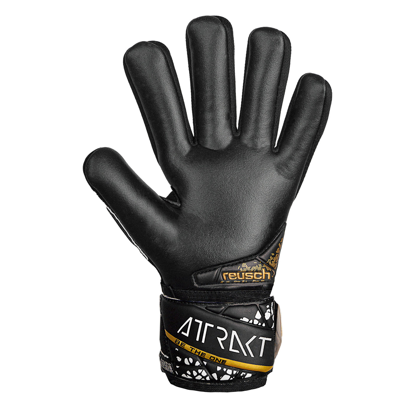 Reusch Kids Attrakt Silver NC Fingersave Goalkeeper Gloves Black/Gold/White Back