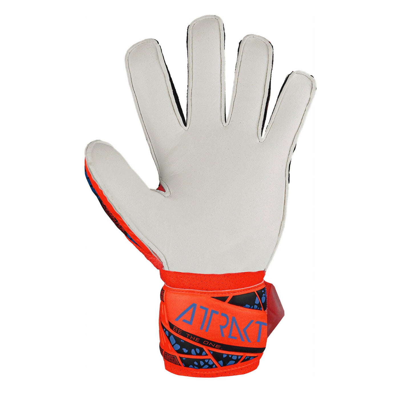 Reusch Kids Attrakt Solid Fingersave Goalkeeper Gloves Orange/Blue Back