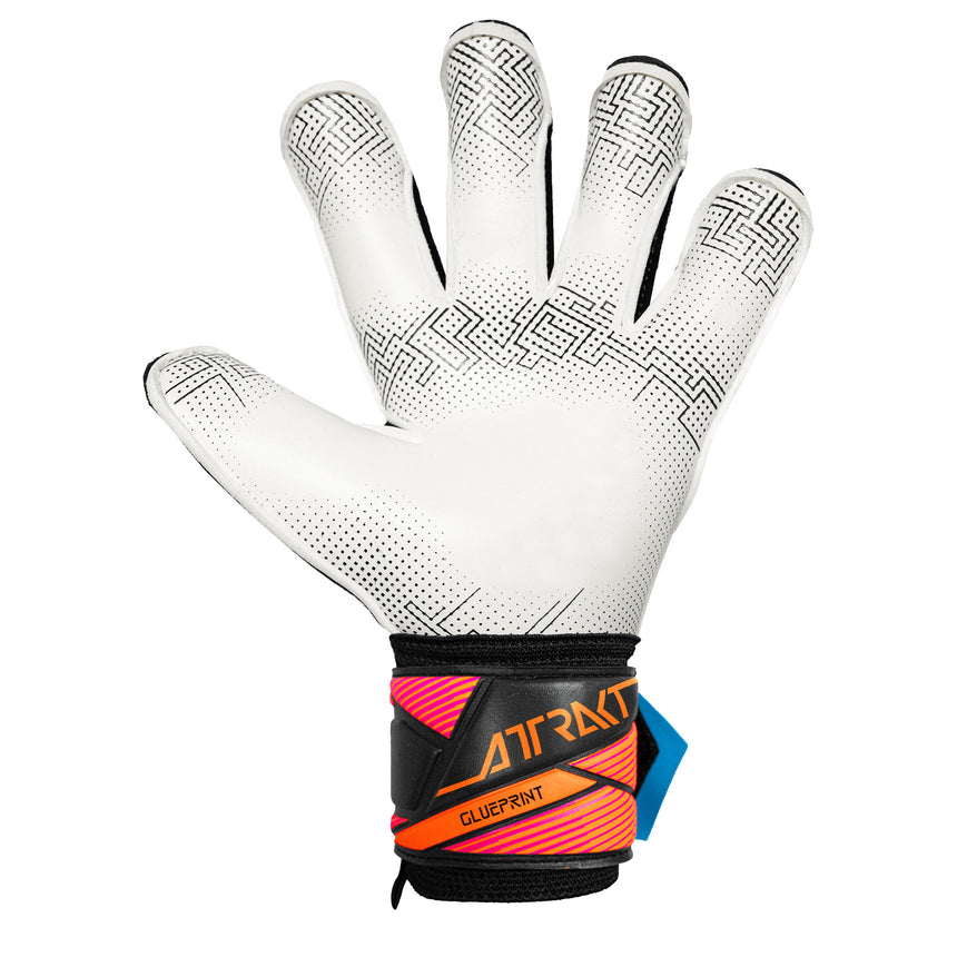 Reusch Men's Attrakt Advance Evolution Glue Print Goalkeeper Gloves Black/Orange Back