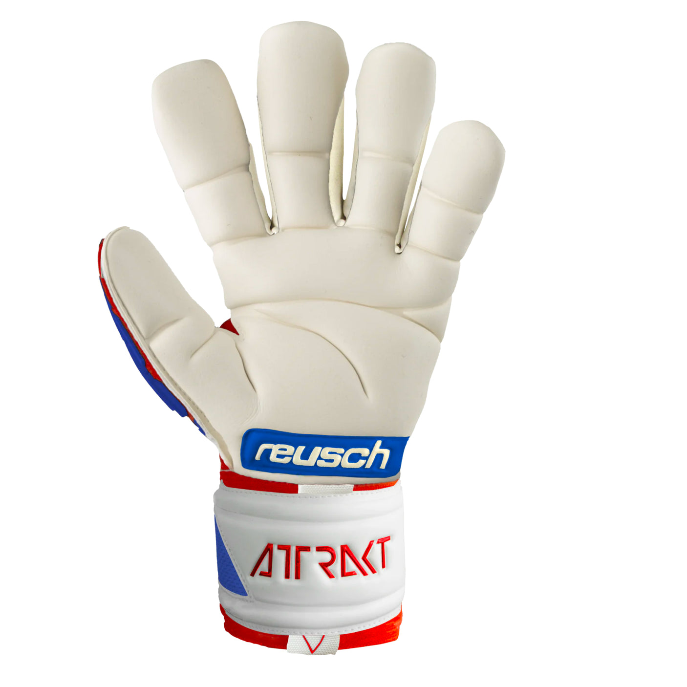 Reusch Men's Attrakt Freegel Gold Fingersave Goalkeeper Gloves Red/Blue Back