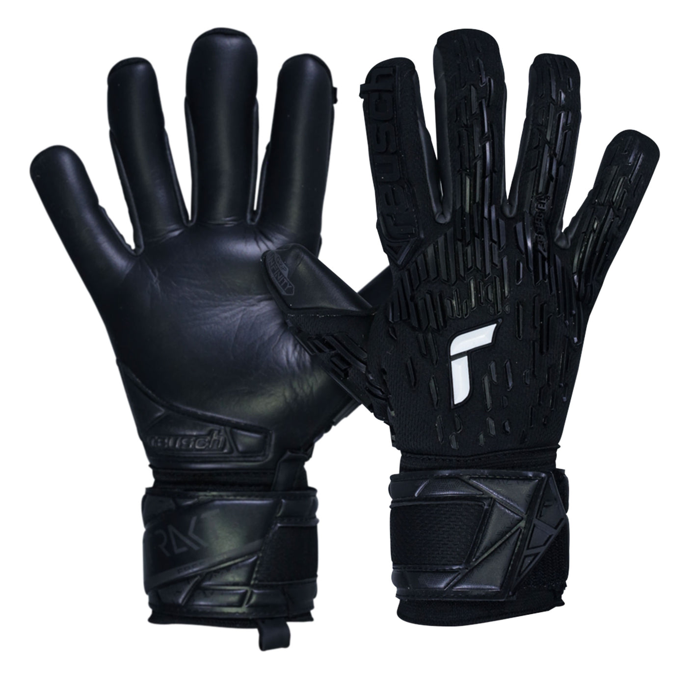 Reusch Men's Attrakt Freegel Infinity Fingersave Goalkeeper Gloves Black Both