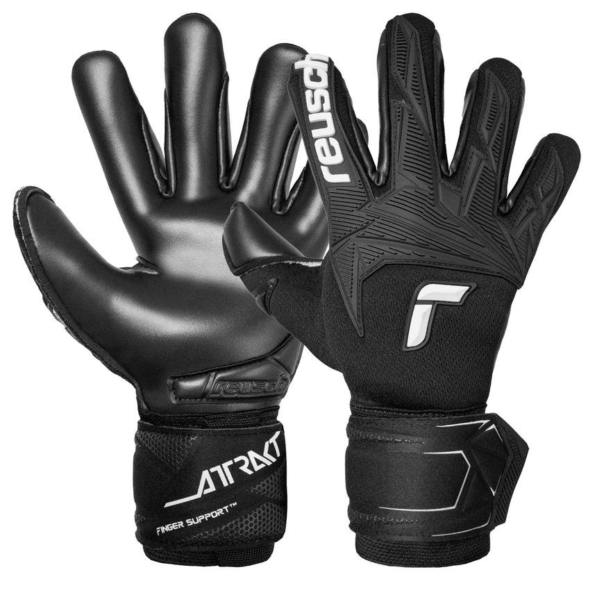 Reusch Men's Attrakt Freegel Infinity Fingersave Goalkeeper Gloves Black/White Both