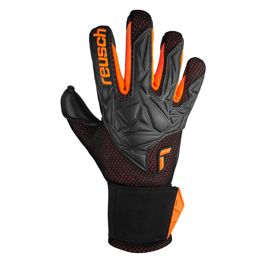Reusch Men's Attrakt Infinity Airvent Goalkeeper Gloves Orange/Black Front