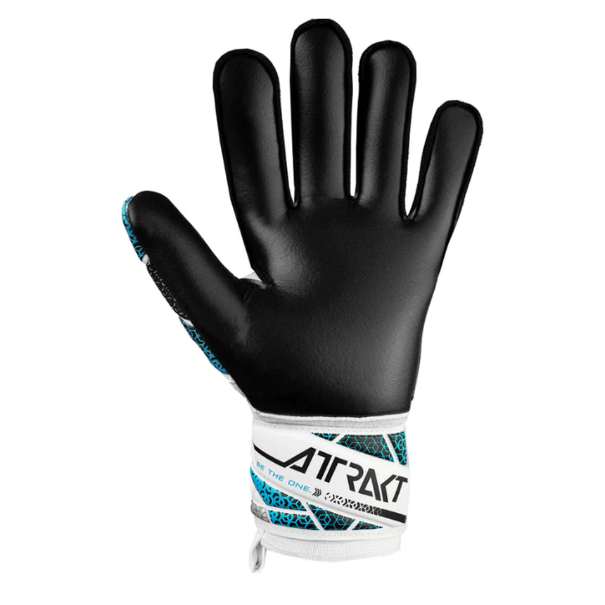 Reusch Men's Attrakt Silver NC Finger Support Goalkeeper Gloves White/Blue/Black Back