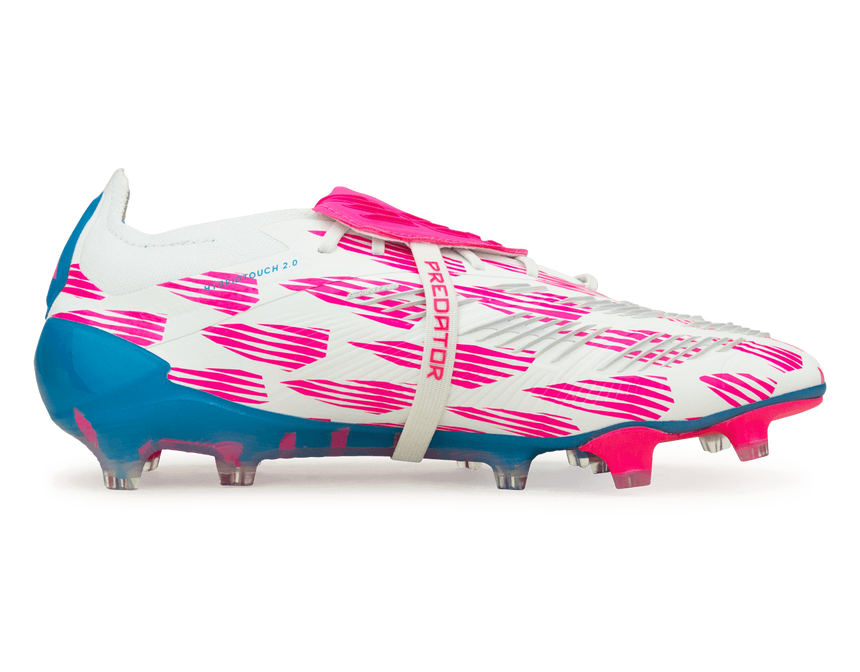 adidas Men's Predator Elite Foldover Tounge FG White/Blue/Pink Side