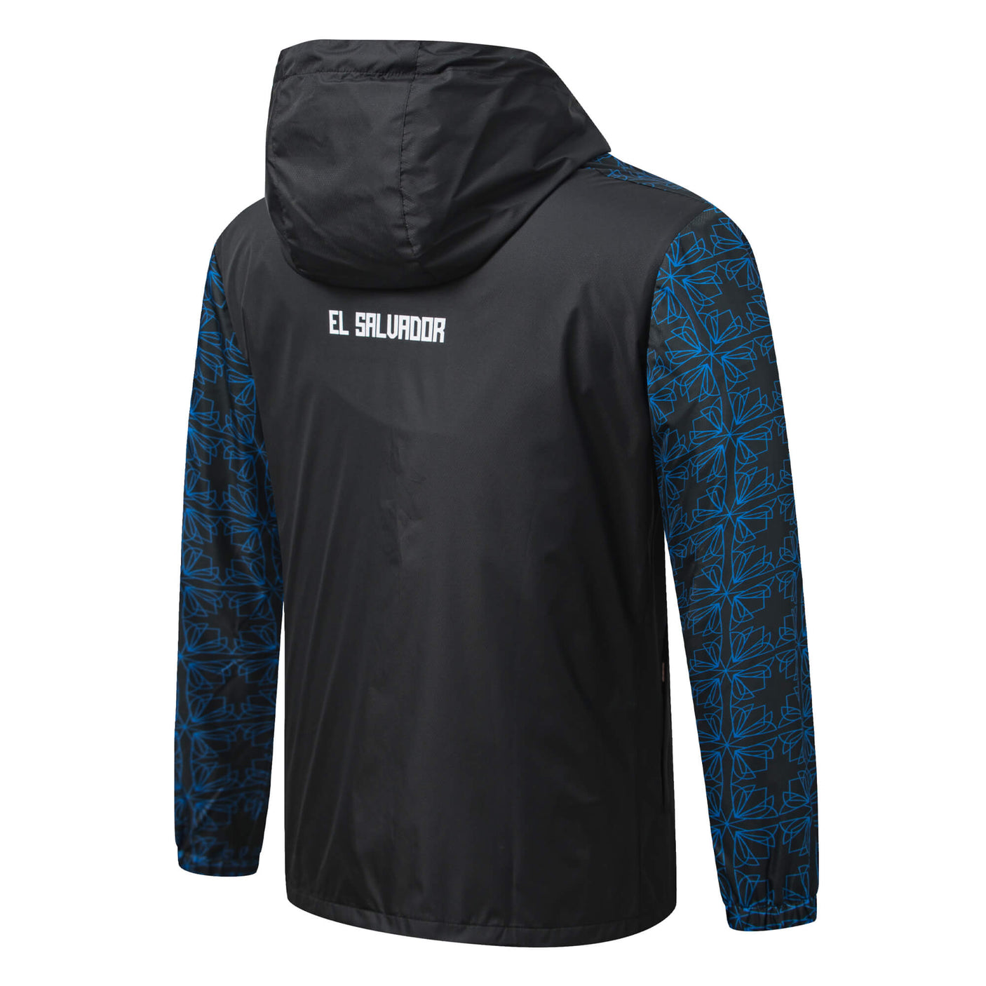 Umbro Men's El Salvador 2025/26 Rain Jacket Black/White/Blue Back