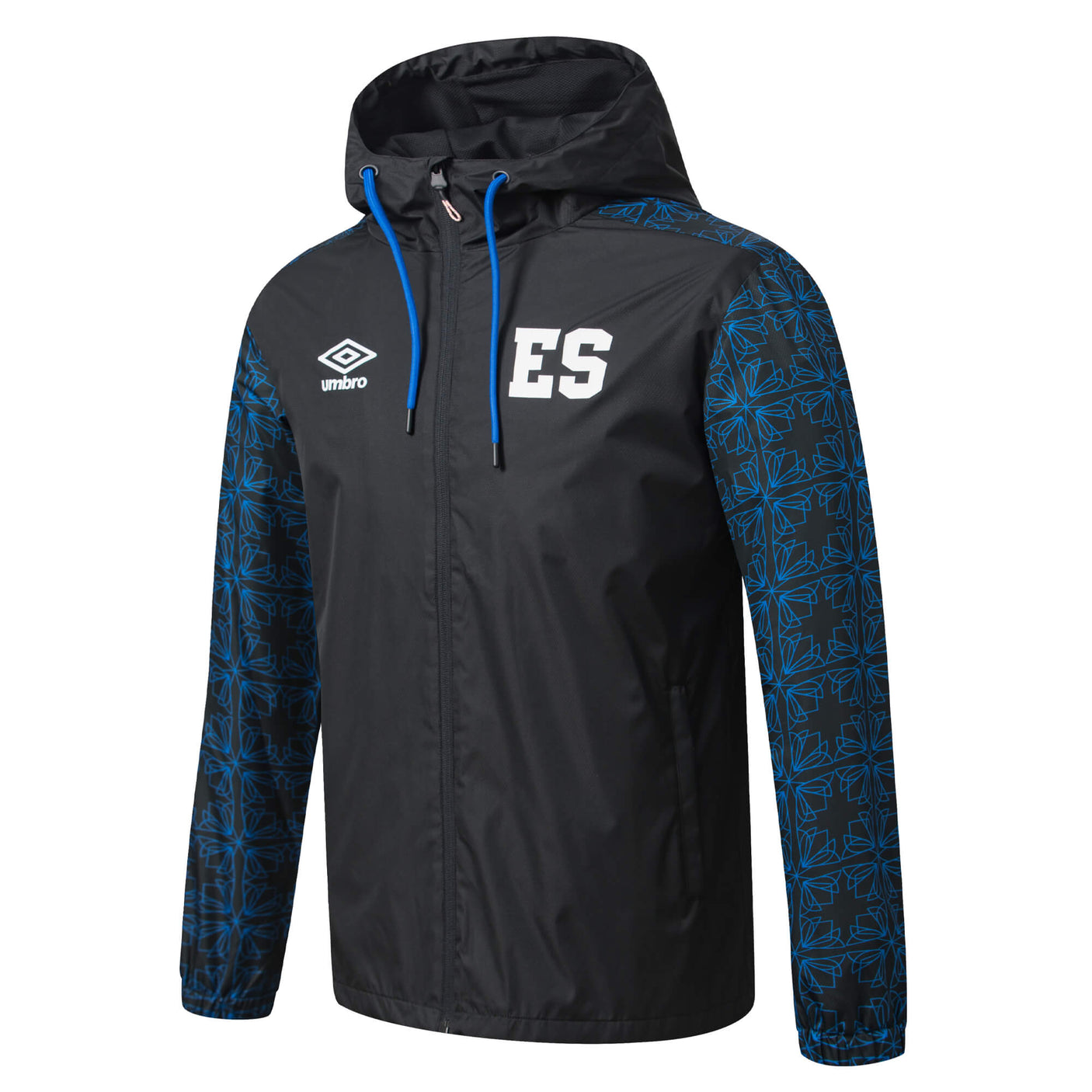 Umbro Men's El Salvador 2025/26 Rain Jacket Black/White/Blue