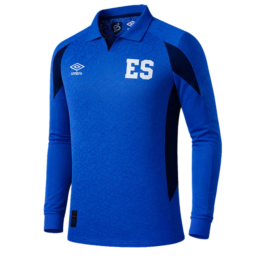 Umbro Men's El Salvador 2026 Authentic Home Long Sleeve Jersey Royal Blue Front