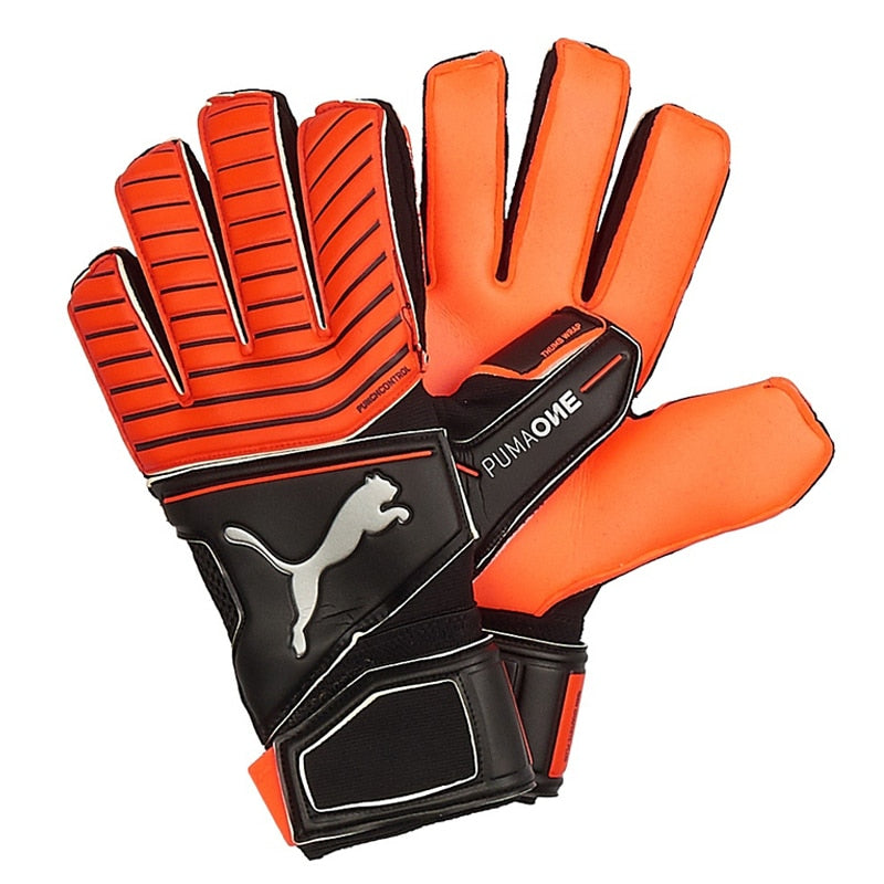 PUMA Men's One Protect 18.2 Fingersave Goalkeeper Gloves Red Blast/Black/Silver