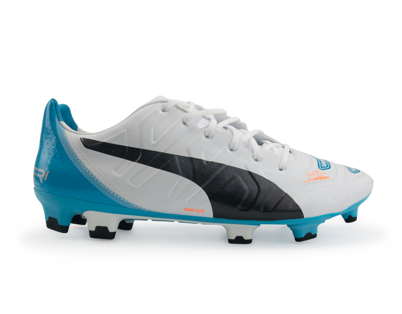PUMA Men's evoPOWER 1.2 FG White/Black/Hawaiian Ocean