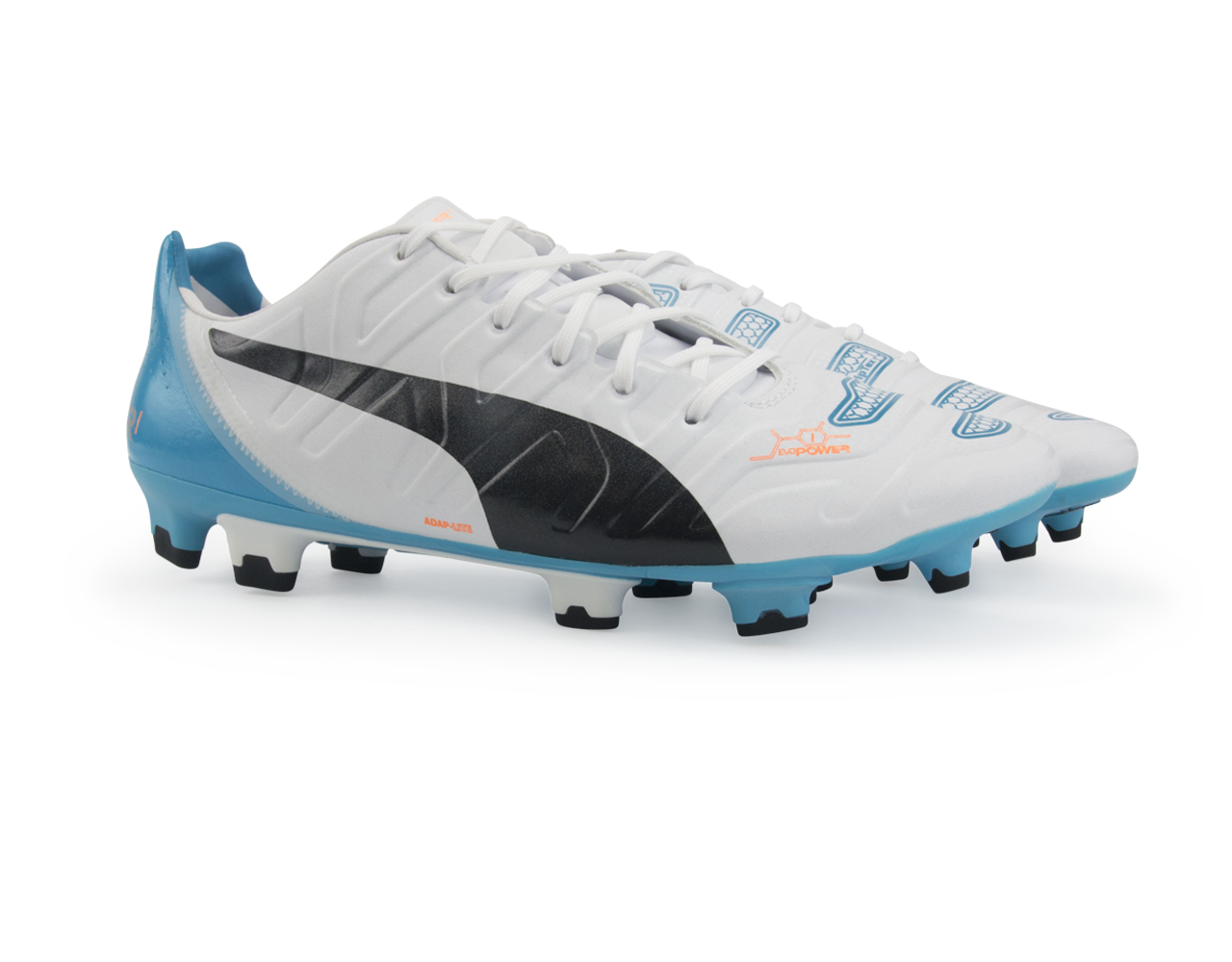 PUMA Men's evoPOWER 1.2 FG White/Black/Hawaiian Ocean