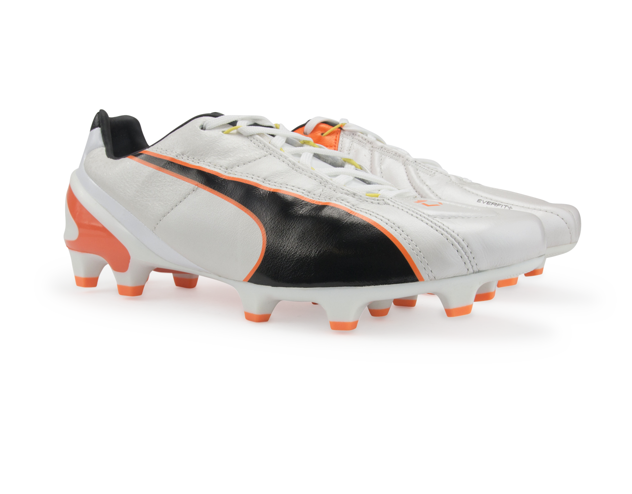 PUMA Men's King II EF+ FG Cleats White/Black/Flou Orange