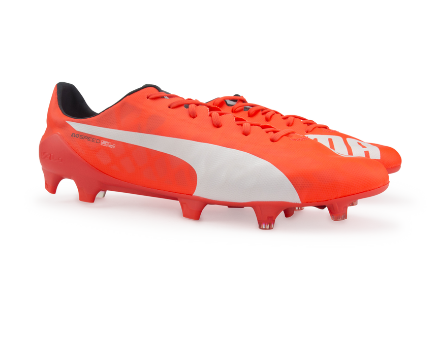 PUMA Men's evoSPEED SL FG Lava Blast/White/Total Eclipse