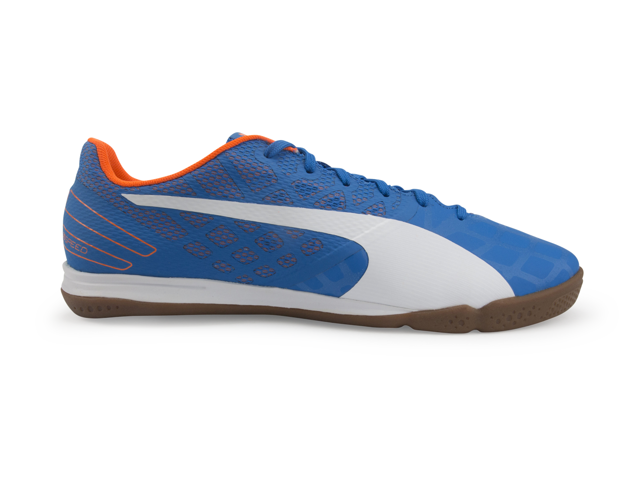 PUMA Men's evoSPEED Sala 3.4 Indoor Soccer Shoes Electric Blue/White/Orange