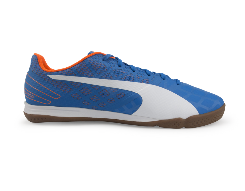 PUMA Men's evoSPEED Sala 3.4 Indoor Soccer Shoes Electric Blue/White/Orange