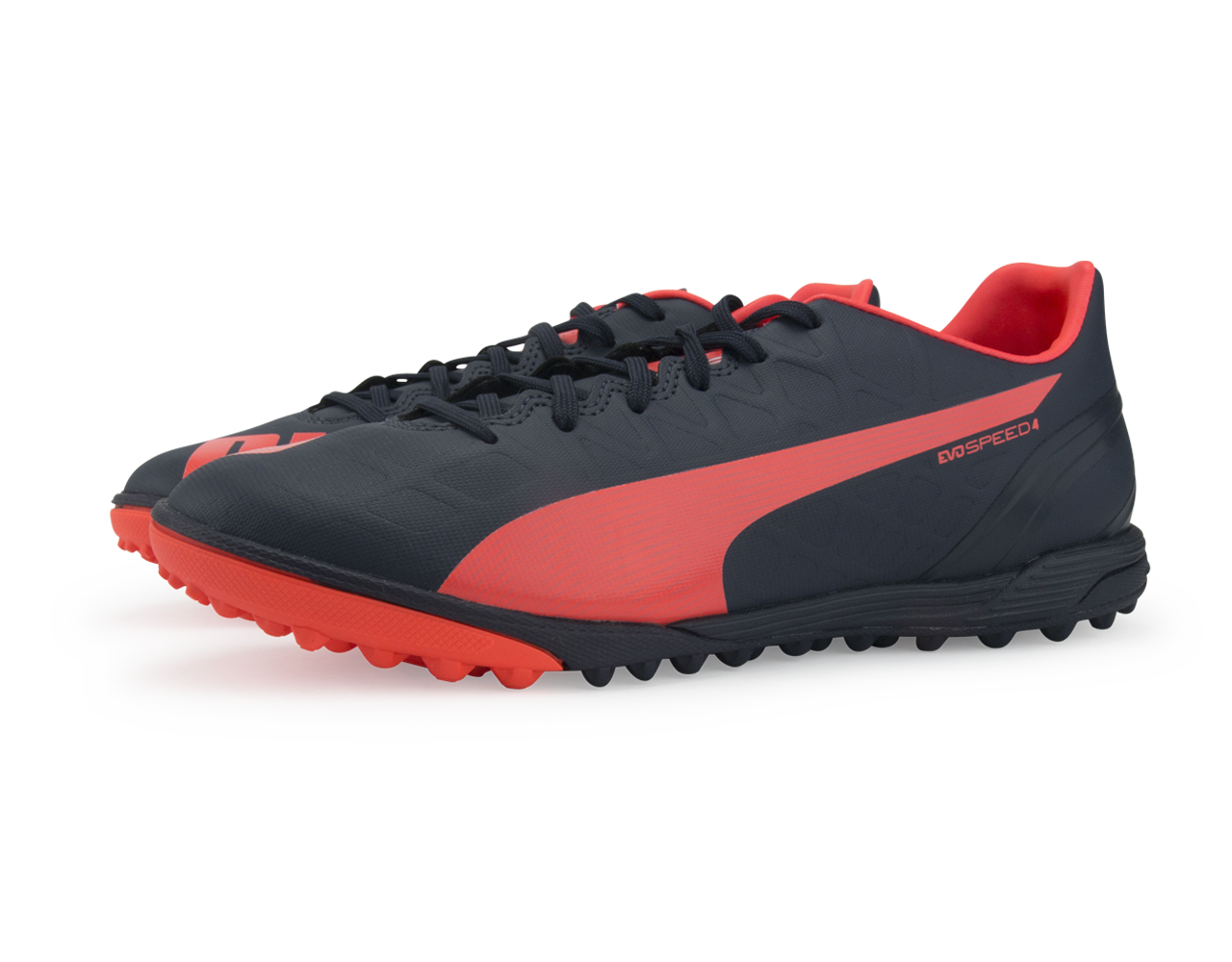 PUMA Men's evoSPEED 4.4 Turf Soccer Shoes Total Eclipse/Lava Blast/White