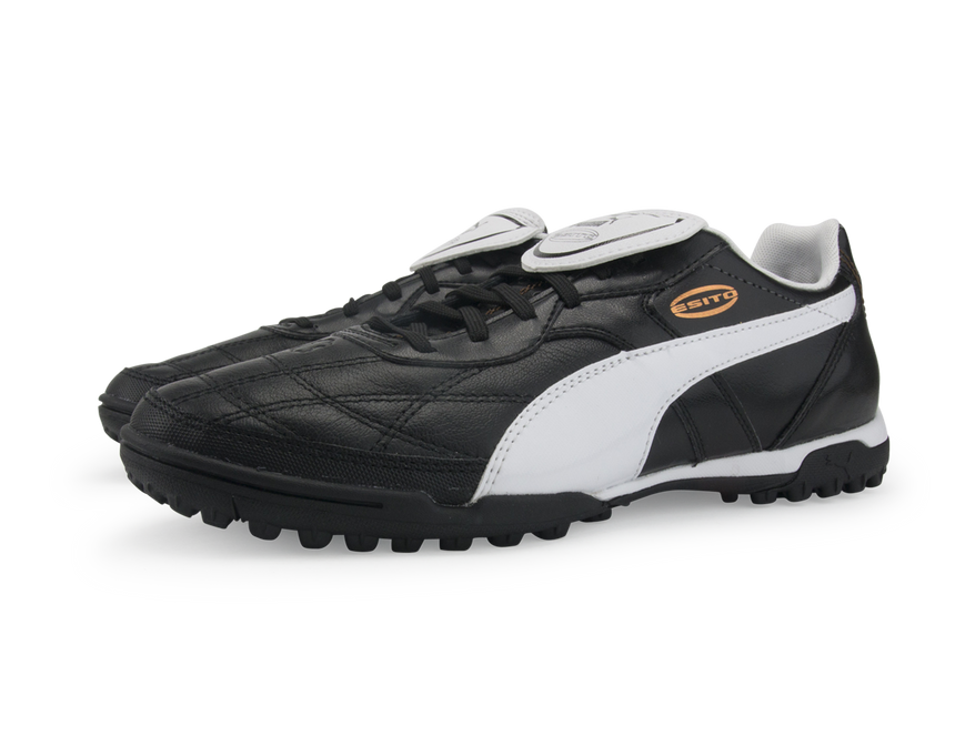 PUMA Men's Esito Classico Turf Soccer Shoes Black/White/Bronze