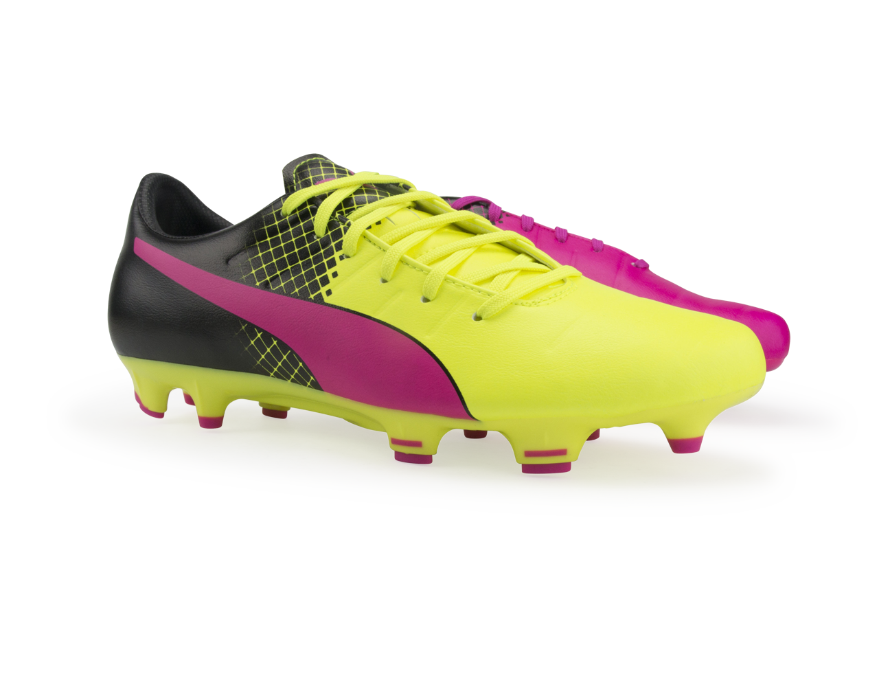 PUMA Men's evoPOWER 3.3 Tricks FG Pink Glo/Safety Yellow/Black