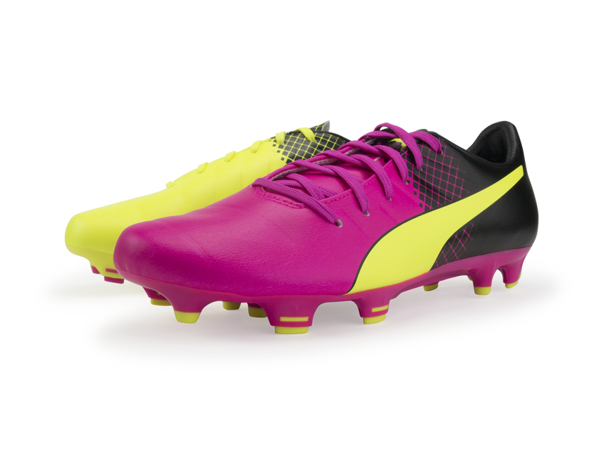 PUMA Men's evoPOWER 3.3 Tricks FG Pink Glo/Safety Yellow/Black