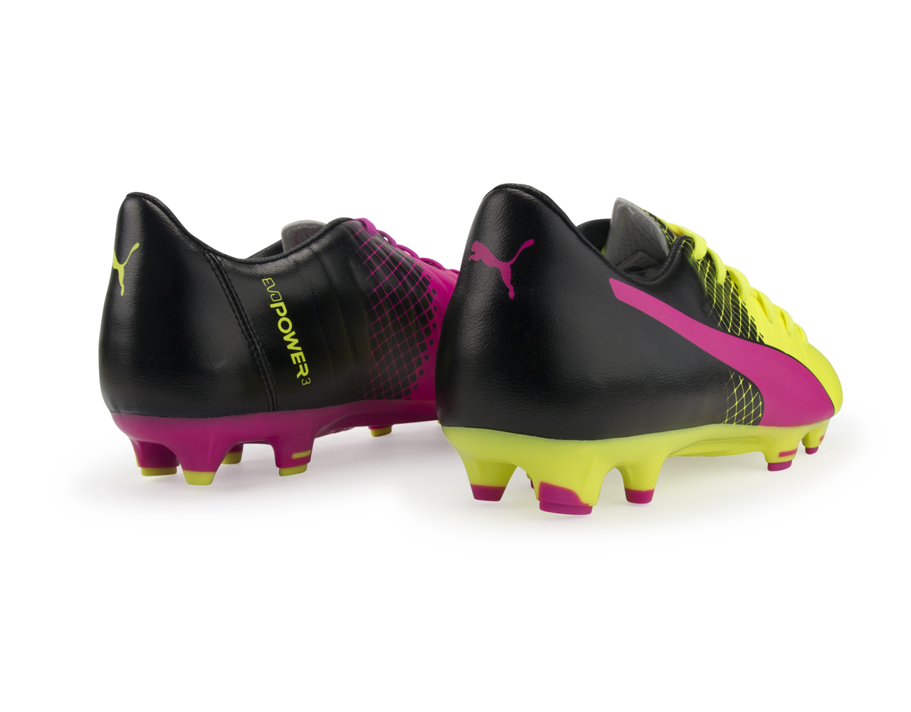 PUMA Men's evoPOWER 3.3 Tricks FG Pink Glo/Safety Yellow/Black