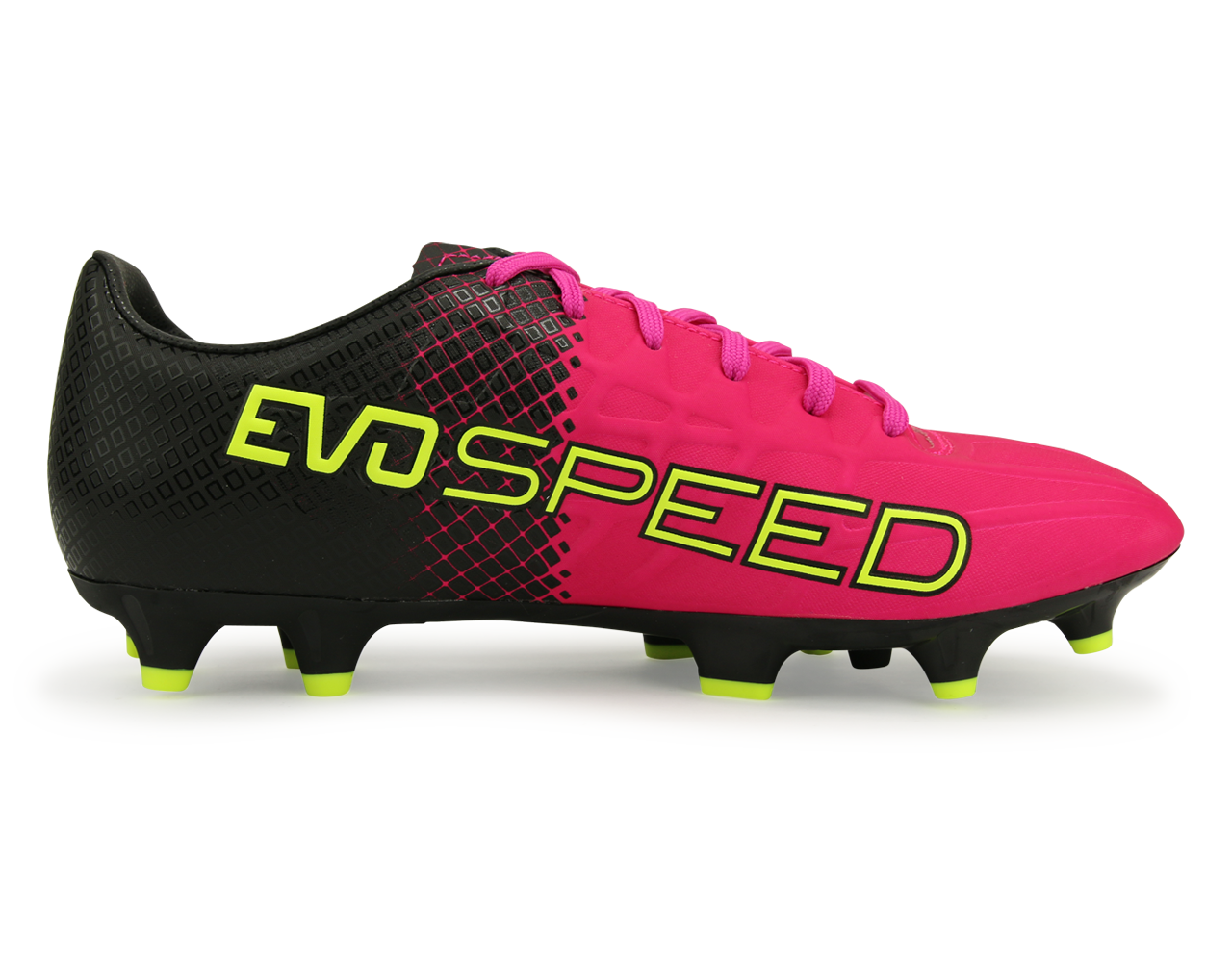 PUMA Men's evoSPEED 4.5 Tricks FG Pink Glow/Safety Yellow/Black