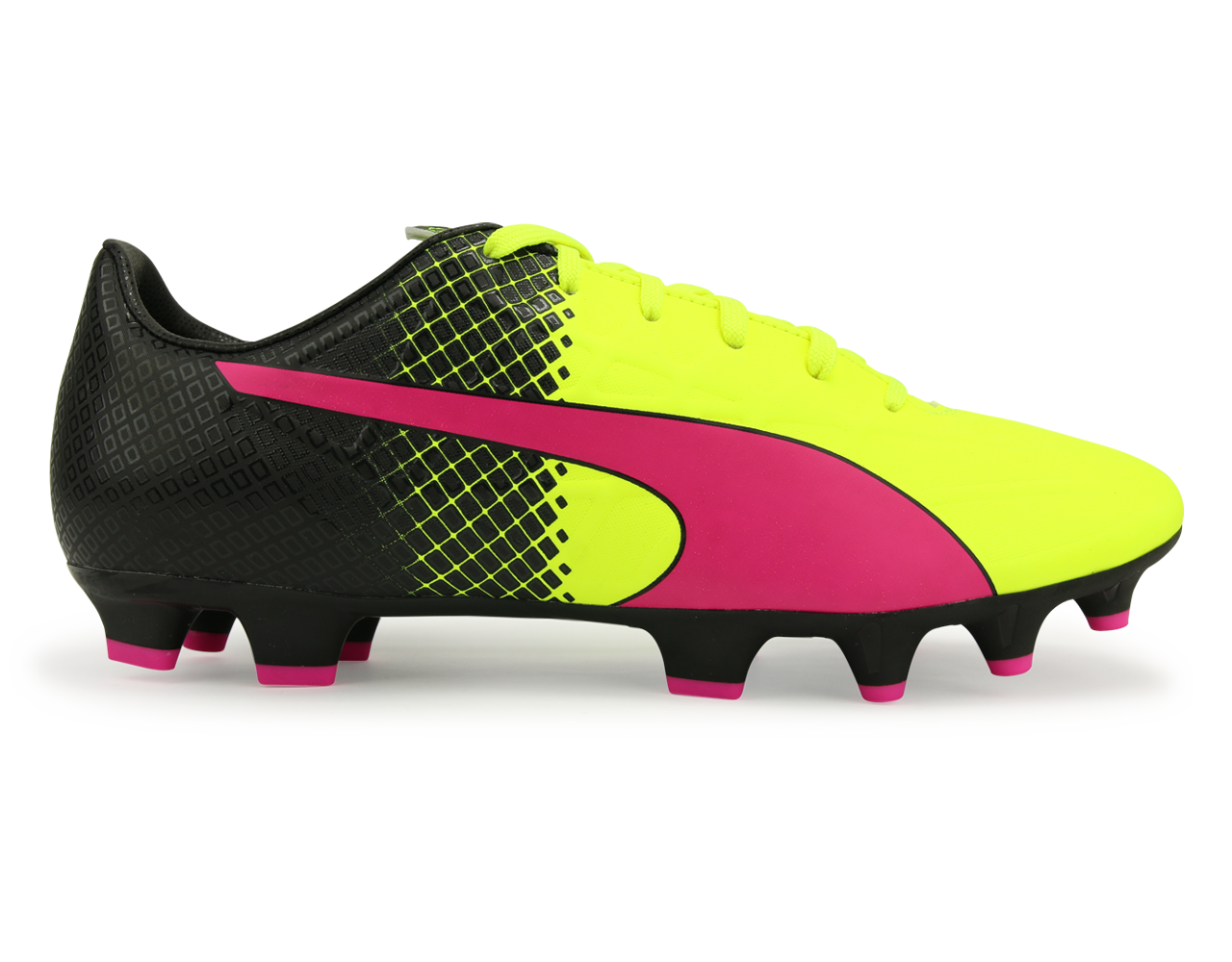 PUMA Men's evoSPEED 4.5 Tricks FG Pink Glow/Safety Yellow/Black