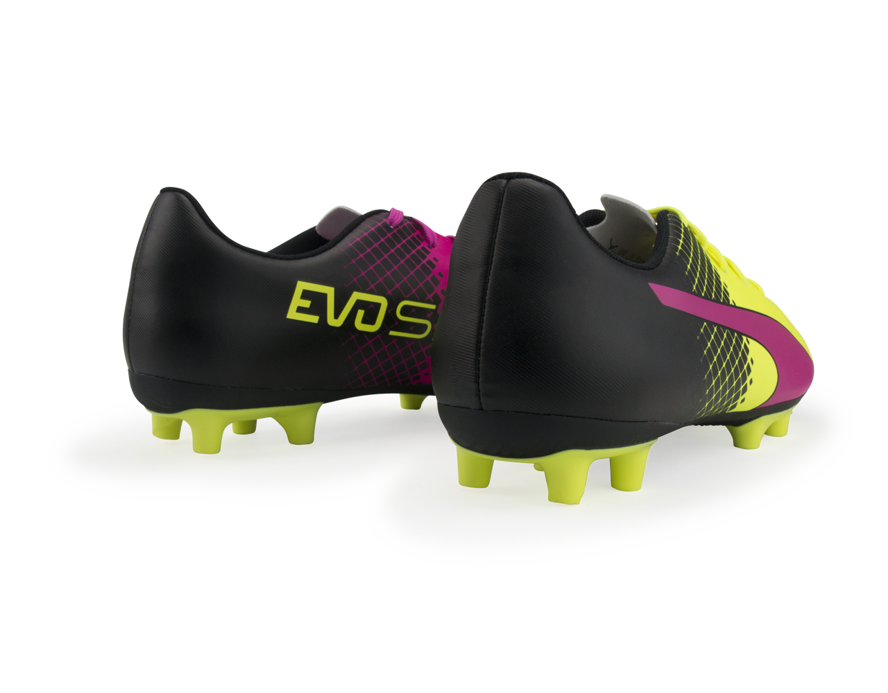 PUMA Kids evoSPEED 5.5 Tricks FG Pink Glow/Safety Yellow/Black