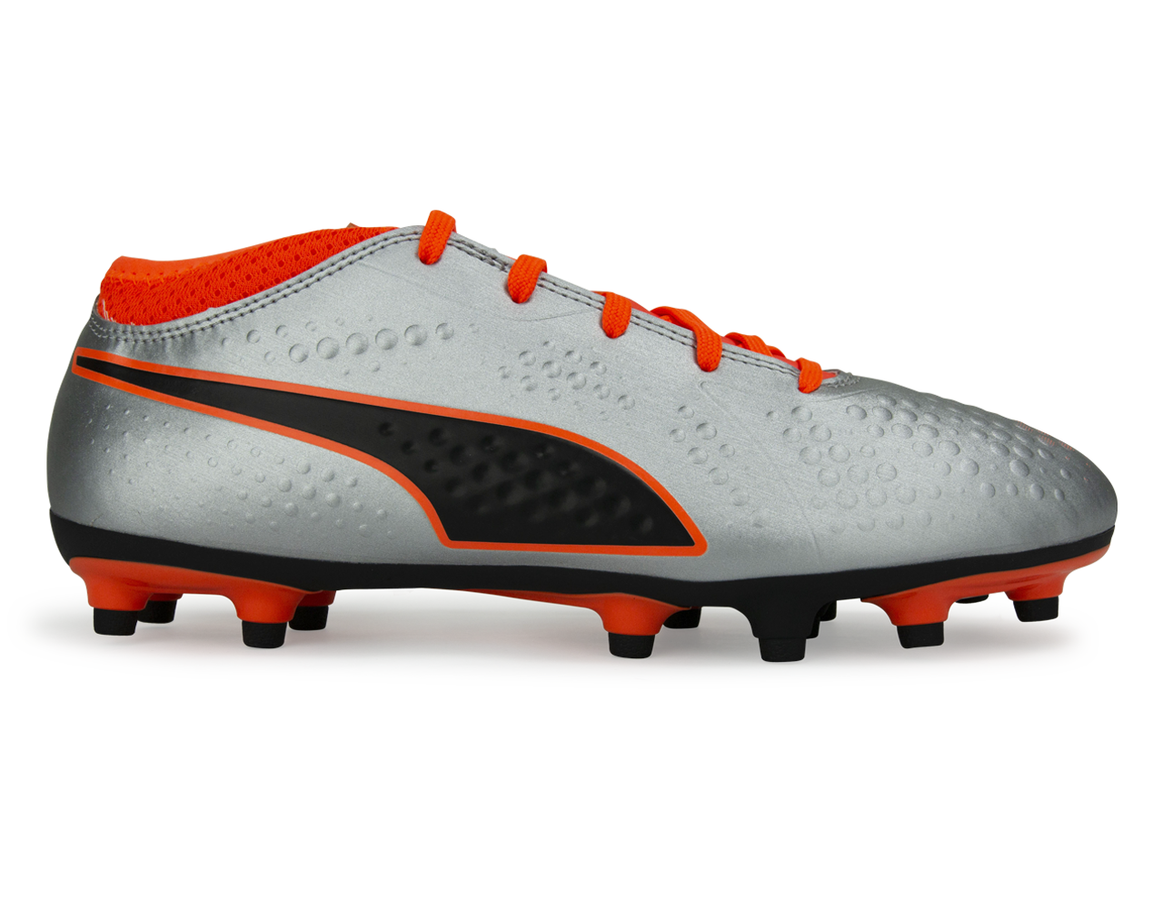 PUMA Kids One 4 Syn FG Silver/Orange/Black