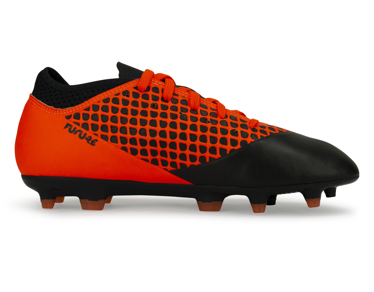PUMA Kids FUTURE 2.4 NETFIT FG/AG Black/Shocking Orange