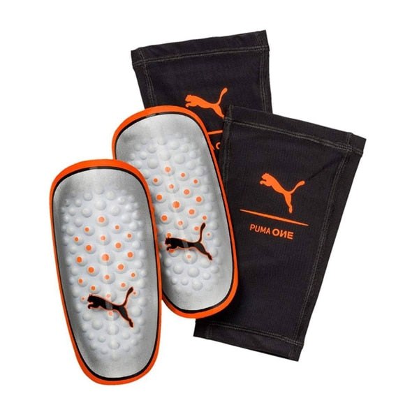 PUMA One 3 Shin Guards With Sleeve Orange/White