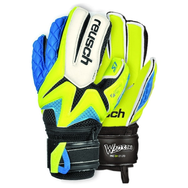 Reusch Kids Goalkeeper Waorani Pro S1 Ortho-Tec LTD Gloves Safety Yellow/Ocean Blue/Safety Yellow