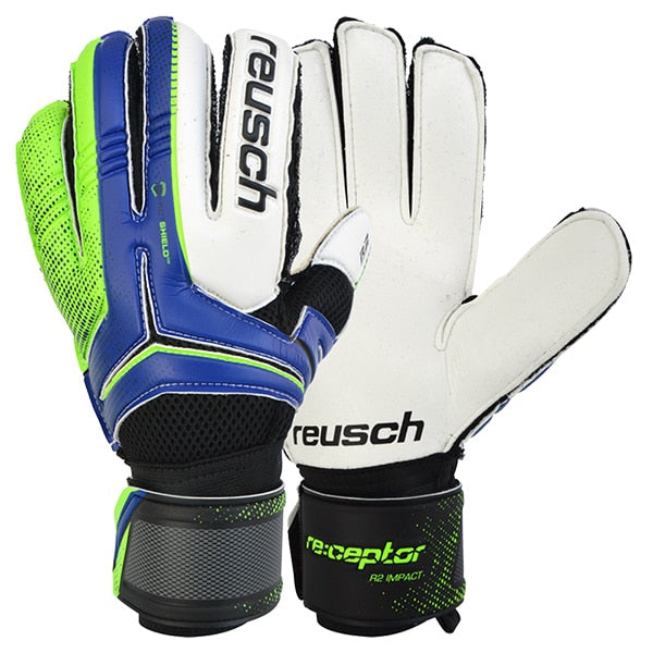 Reusch Receptor Goalkeeper Gloves Ultra Marine/Green Gecko