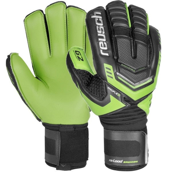 Reusch Men's Goalkeeper Load Supreme G2 Ortho-Tec Gloves Black/Dark Green/Green Gecko