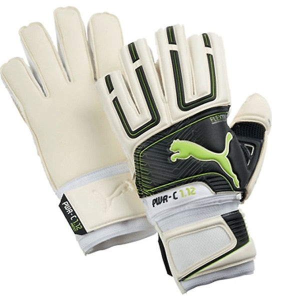 PUMA Men's PowerCat 1.12 Protect Fingersave Goalkeeper Gloves White/Black/Safety Yellow