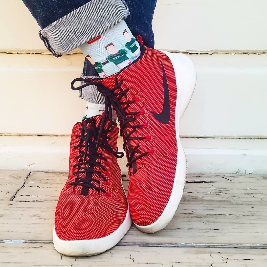 Sockatines Men's Futbolito Lifestyle Sock White/Black/Green