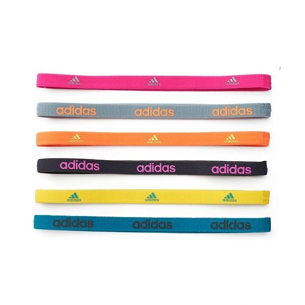 adidas 6 Pack Hair Band Shock Pink/Grey/Solar Orange/Shock Yellow