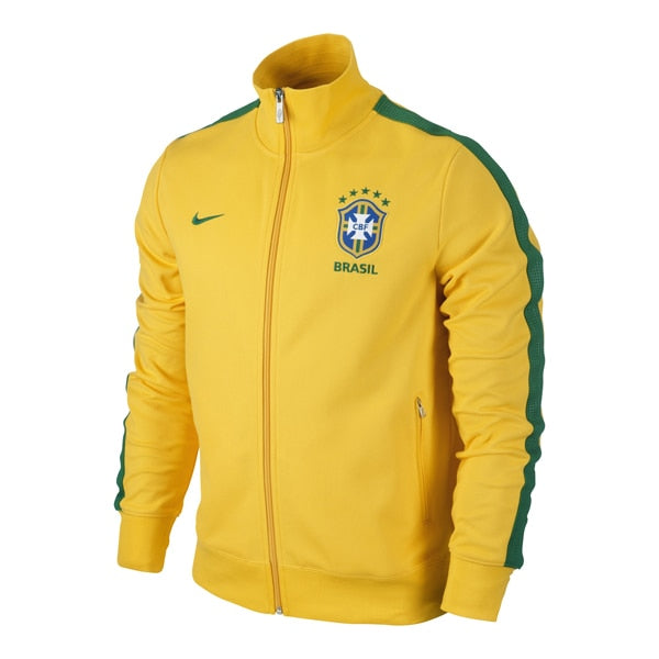 Nike Men's Brazil Authentic N98 Track Jacket Varsity Maize/Pine Green/Pine Green