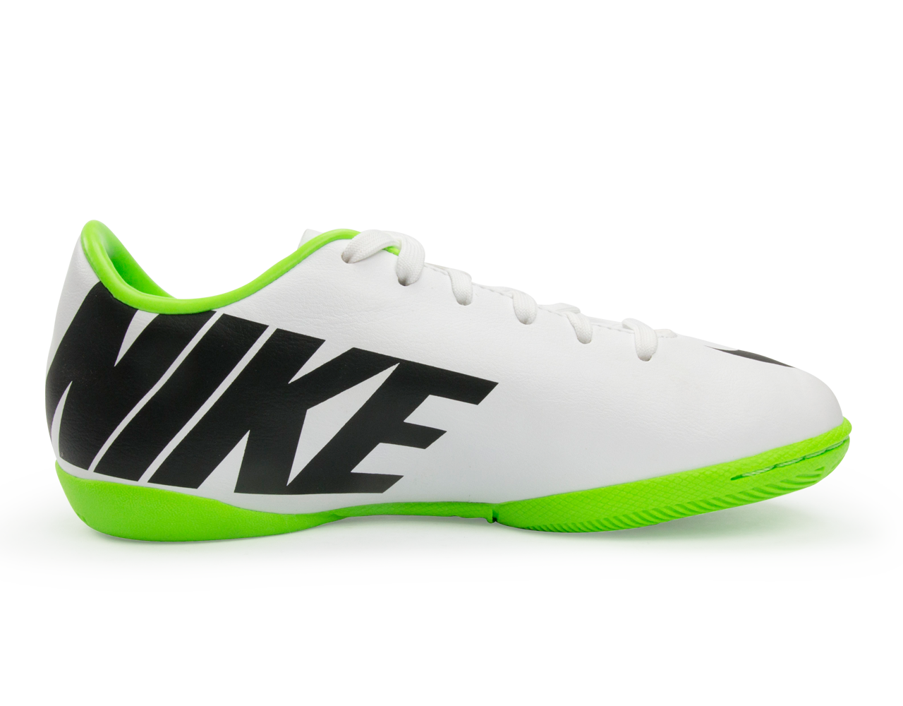 Nike Kids Mercurial Victory IV Indoor Soccer Shoes White/Black/ Electric Green