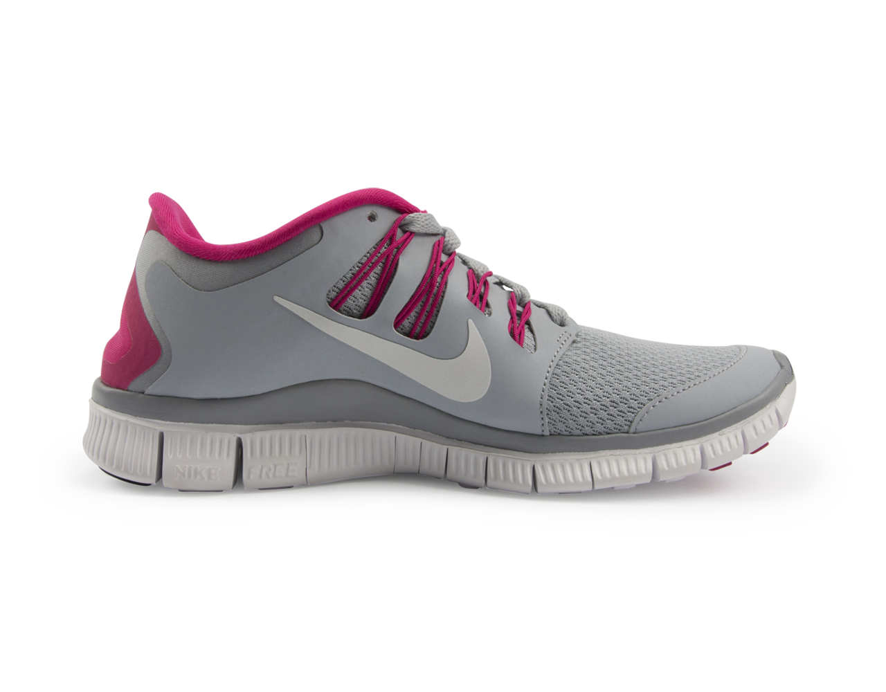 Nike Women's Free 5.0+ Running Shoes Wolf Grey/White/Pink Force