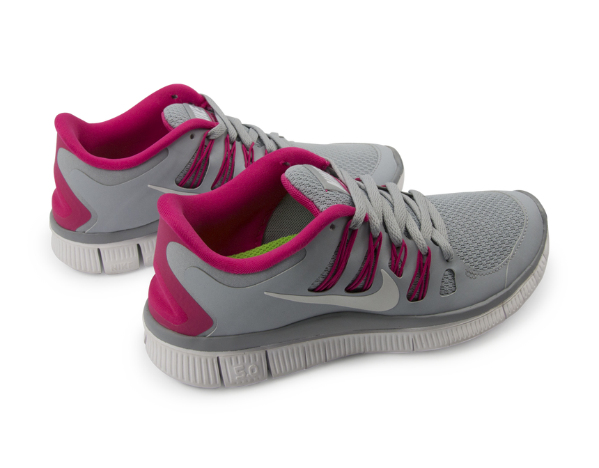 Nike Women's Free 5.0+ Running Shoes Wolf Grey/White/Pink Force