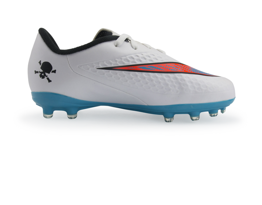 Nike Kids Hypervenom Phelon FG White/Blue Lagoon/Crimson Black