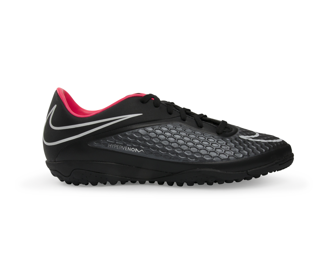 Nike Men's Hypervenom Phelon Turf Soccer Shoes Black/Black/Hyper Punch