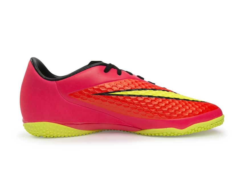 Nike Men's Hypervenom Phelon Indoor Soccer Shoes Bright Crimson/Volt/Hyper Punch