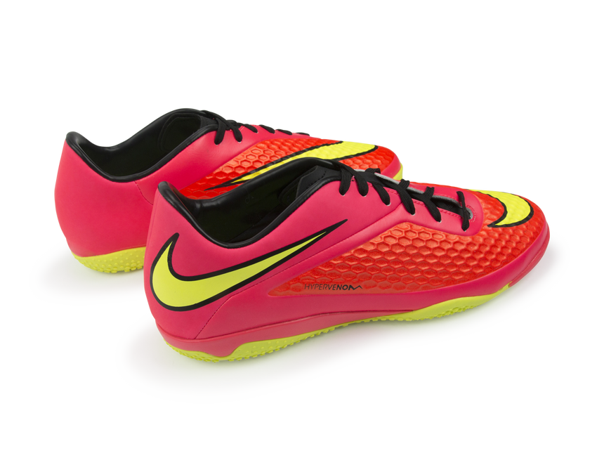 Nike Men's Hypervenom Phelon Indoor Soccer Shoes Bright Crimson/Volt/Hyper Punch