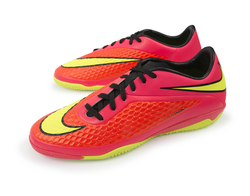 Nike Men's Hypervenom Phelon Indoor Soccer Shoes Bright Crimson/Volt/Hyper Punch