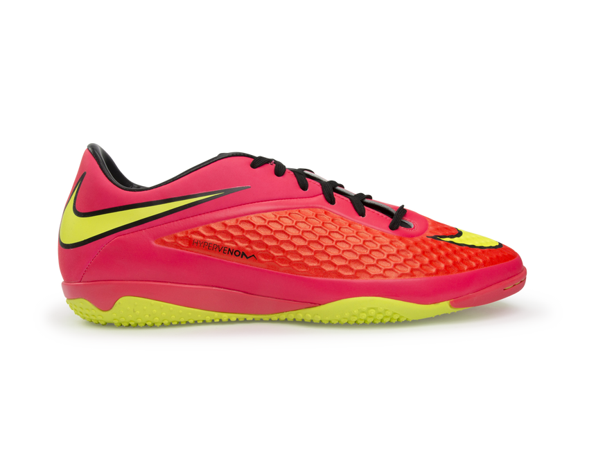 Nike Men's Hypervenom Phelon Indoor Soccer Shoes Bright Crimson/Volt/Hyper Punch