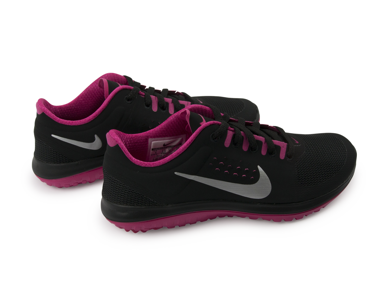 Nike Women's Nike FS Lite Running Shoes Black/Metallic Silver/Pink