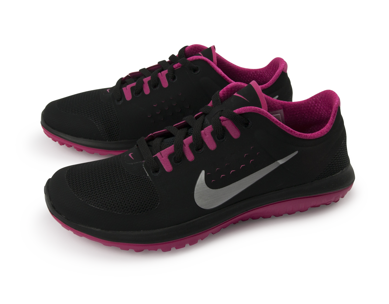 Nike Women's Nike FS Lite Running Shoes Black/Metallic Silver/Pink