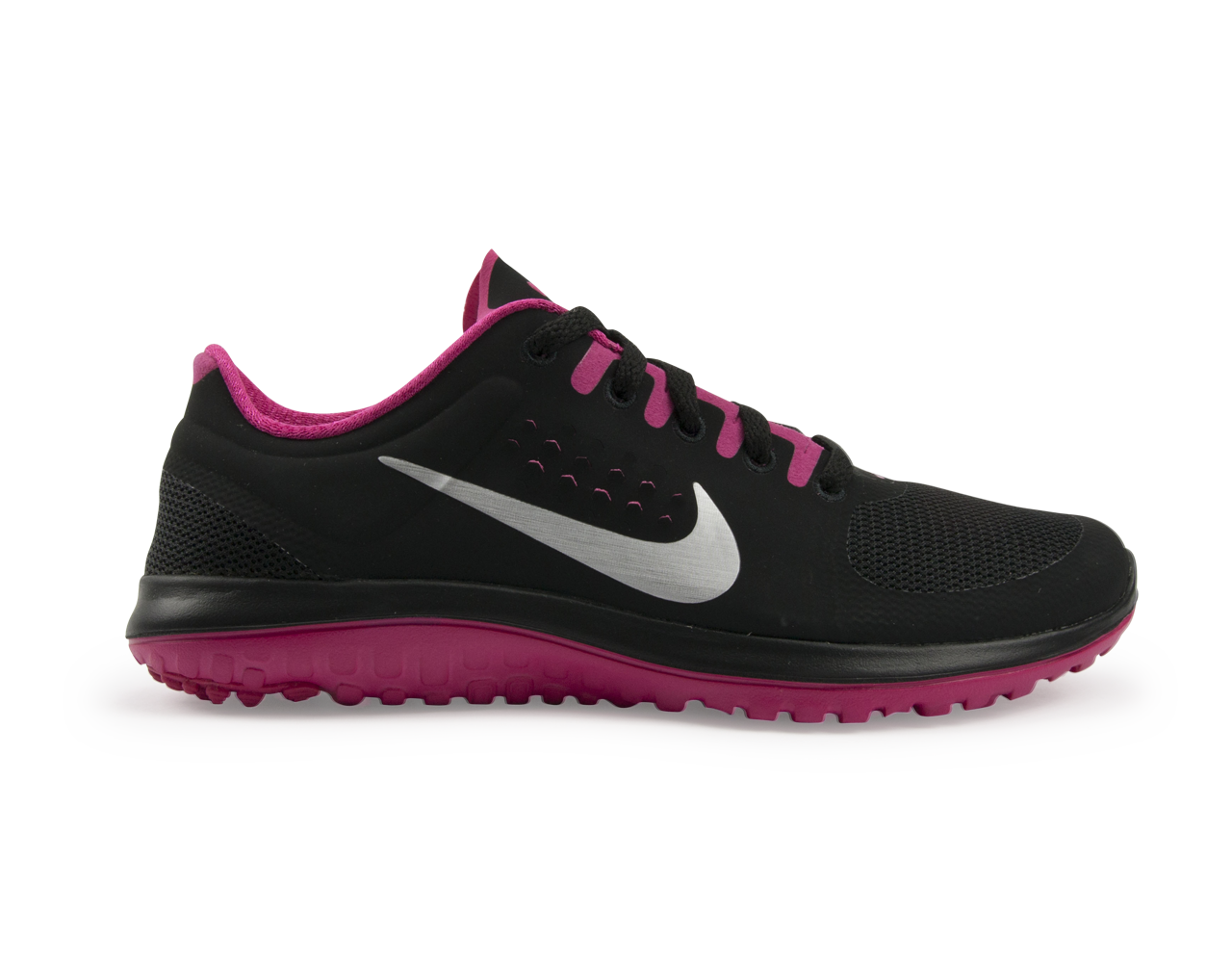 Nike Women's Nike FS Lite Running Shoes Black/Metallic Silver/Pink